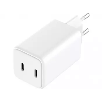 Sandberg AC Įkroviklis Dvigubas USB-C PD65W EU, Vidinis, AC, 20 V, 3,25 A, Baltas