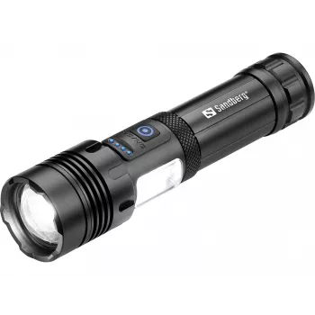 Sandberg Survivor 7in1 žibintuvėlis su powerbank 5000, rankinis, juodas, aliuminis, LED, 2 lempos, 200 lm