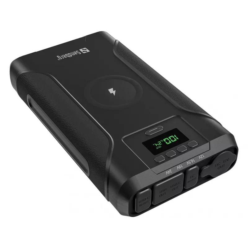 Sandberg Survivor Powerbank 7in1 76800, 76800 mAh, Li-Ion, belaidžiu įkrovimu, 3.6 V, juoda