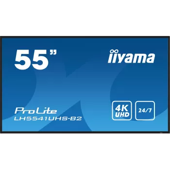 iiyama LH5541UHS-B2 Skaitmeninės reklamos ekranas su kiosko dizainu 138,7 cm (54,6 col.) LCD 500 cd/m² 4K Ultra HD Juodas su įmontuotu procesoriumi 24/7