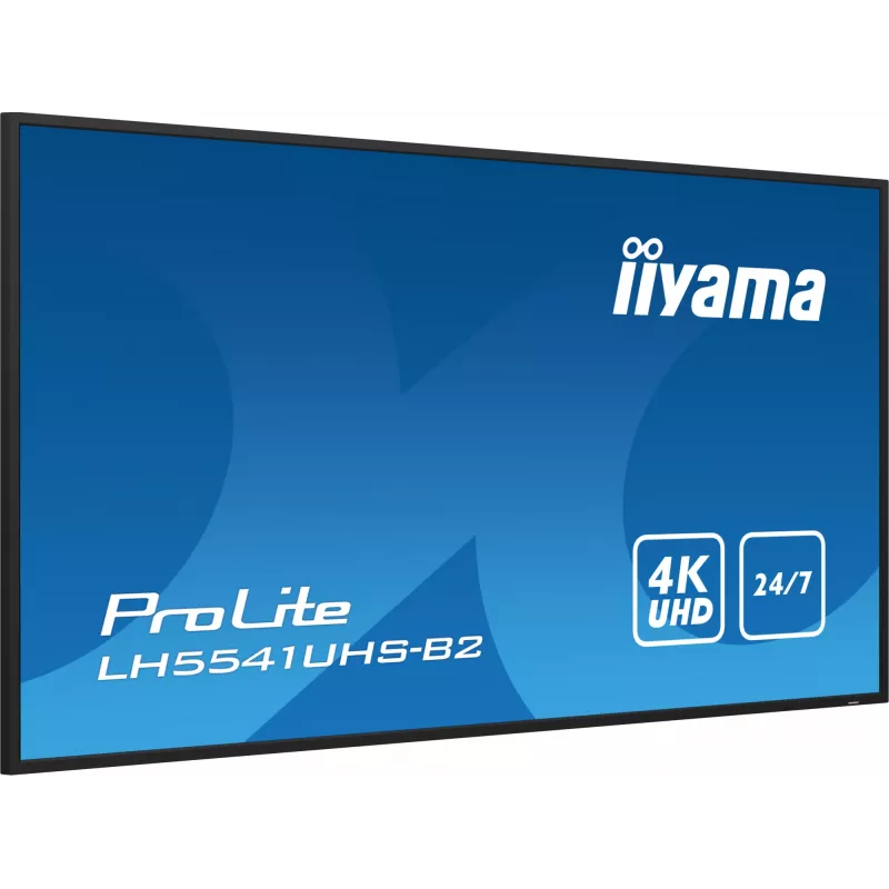 iiyama LH5541UHS-B2 Skaitmeninės reklamos ekranas su kiosko dizainu 138,7 cm (54,6 col.) LCD 500 cd/m² 4K Ultra HD Juodas su įmontuotu procesoriumi 24/7