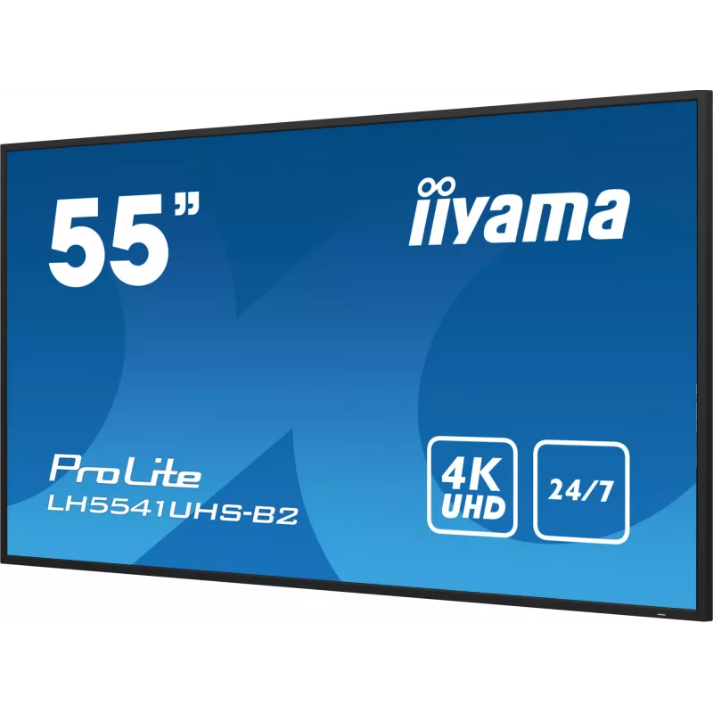 iiyama LH5541UHS-B2 Skaitmeninės reklamos ekranas su kiosko dizainu 138,7 cm (54,6 col.) LCD 500 cd/m² 4K Ultra HD Juodas su įmontuotu procesoriumi 24/7