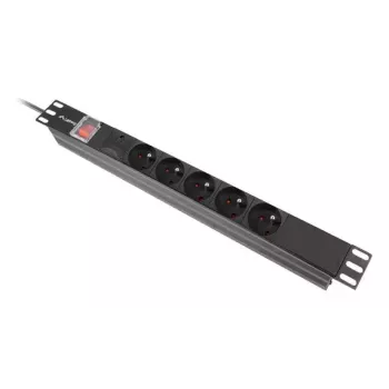 PDU Lanberg PDU-05E-0200-BK 5 AC lizdų 1U Juoda