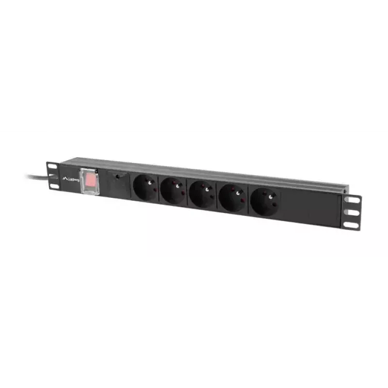 PDU Lanberg PDU-05E-0200-BK 5 AC lizdų 1U Juoda