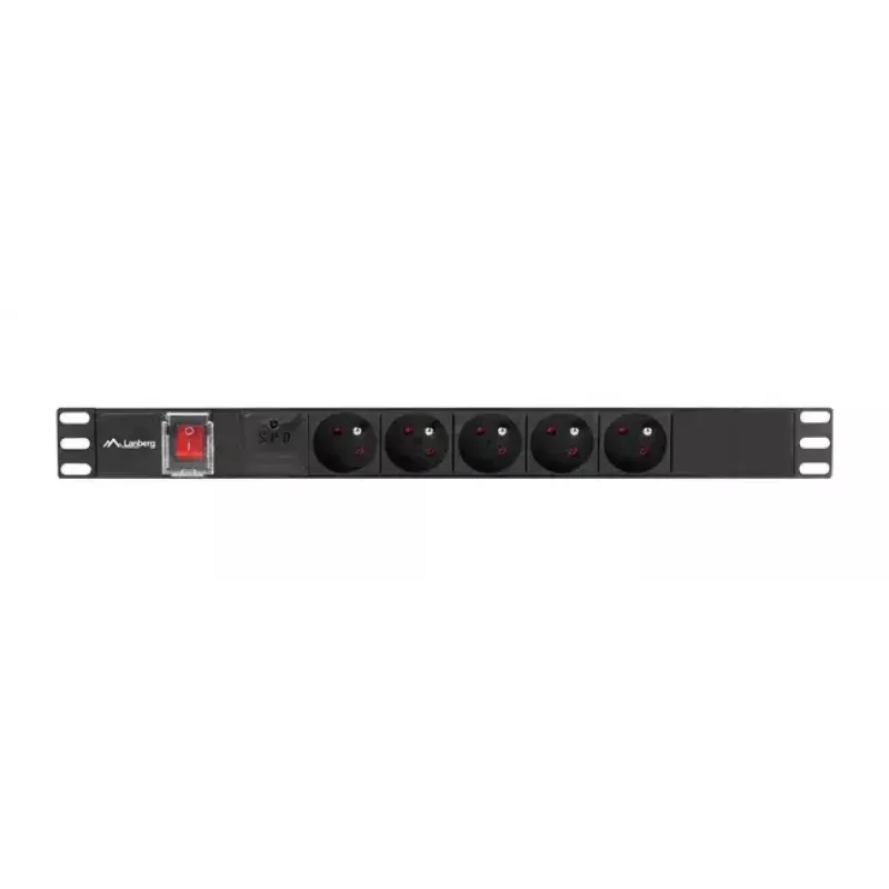 PDU Lanberg PDU-05E-0200-BK 5 AC lizdų 1U Juoda
