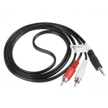 Garso kabelis LANBERG 3,5 mm – 2×RCA vyriškas 1,5 m juodas