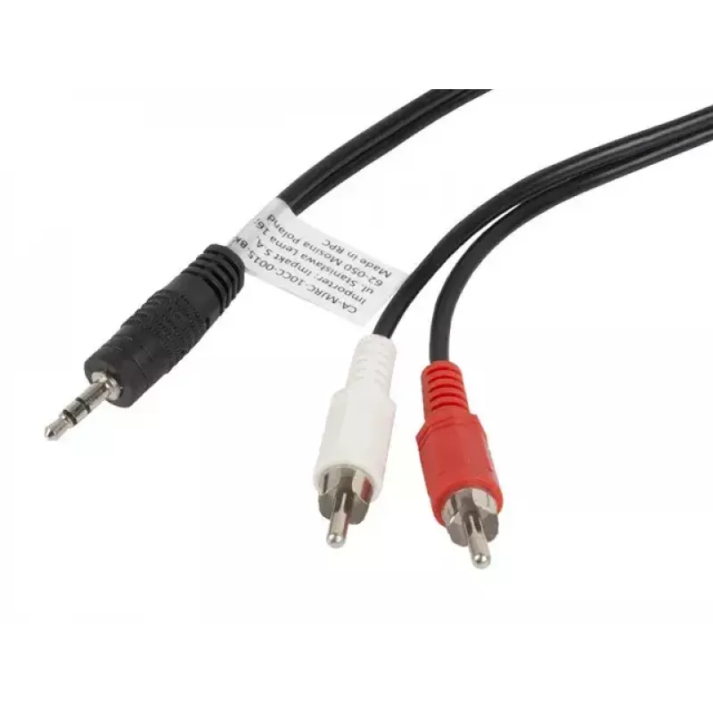Garso kabelis LANBERG 3,5 mm – 2×RCA vyriškas 1,5 m juodas