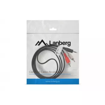 Garso kabelis LANBERG 3,5 mm – 2×RCA vyriškas 1,5 m juodas