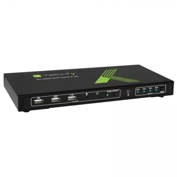Techly 4x1 USB HDMI KVM jungiklis 4Kx2K IDATA KVM-HDMI4U juodas