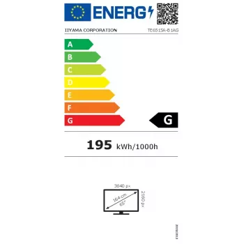 Monitorius iiyama TE6515A-B1AG 65 colių 4K UHD lietimui jautrus ekranas
