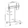 Elektrinis mobilus TV stovas Techly ICA-TR68M 55–100 colių (iki 254 cm) juodas