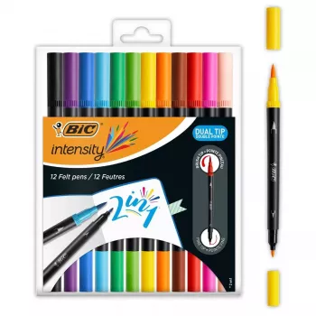 Žymekliai BIC Intensity Dual Tip 12 vnt.