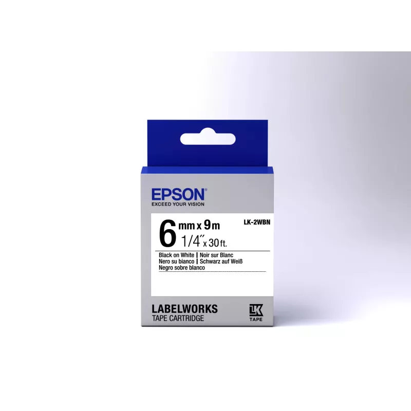 Epson Label Cartridge Standard LK-2WBN juoda/balta 6mm (9m)