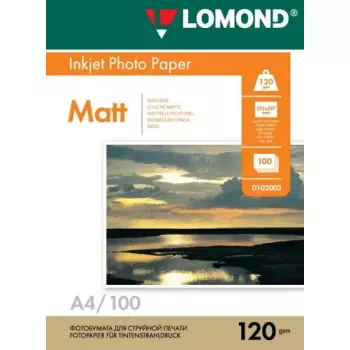 Inkjetinė fotopopieriaus Lomond 0102003 matinė 120 g/m² A4 100 lapų
