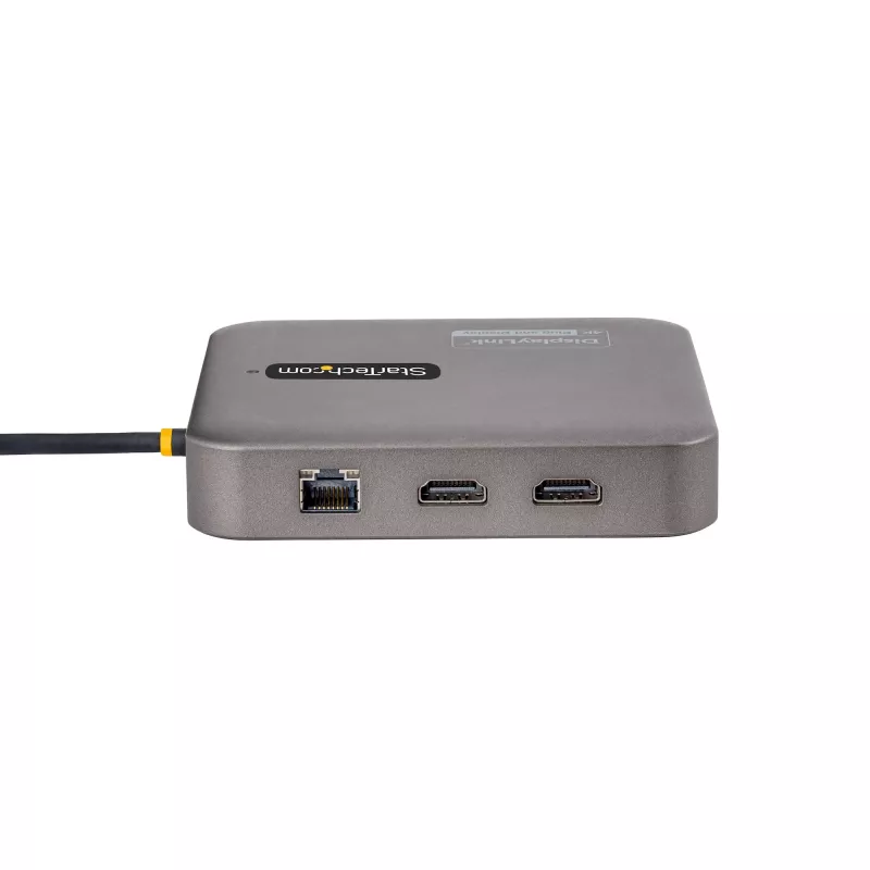 StarTech.com USB-C dokavimo stotelė, dvigubas 4K 60Hz HDMI, suderinama su Macbook Pro (M1/M2/M3/M4) ir Windows, USB-A/USB-C 10Gbps šakotuvas, 100W galios tiekimas, GbE, SD, 22 col./56 cm laidas