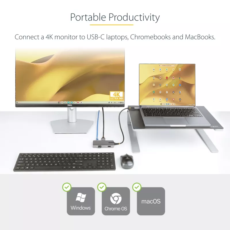 StarTech.com USB-C kelių prievadų adapteris - 4K 60Hz HDMI - HDR - 2 prievadų 5Gbps USB 3.0 šakotuvas - 100W Power Delivery perdavimas - GbE - sertifikuotas Chromebook - Windows/macOS