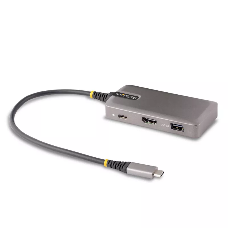 StarTech.com USB-C kelių prievadų adapteris - 4K 60Hz HDMI su HDR - 3 prievadų USB šakotuvas - 100W Power Delivery perdavimas - Sertifikuotas Chromebook - Windows/macOS/iPadOS/Android™