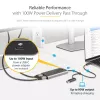 StarTech.com USB-C į dvigubą HDMI adapteris – USB-C arba A į 2x HDMI – 4K 60Hz – 100W maitinimo perdavimas – 30 cm įmontuotas kabelis – USB į HDMI kelių monitorių keitiklis nešiojamam kompiuteriui – TAA