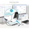 StarTech.com USB-C į dvigubą HDMI adapteris – USB-C arba A į 2x HDMI – 4K 60Hz – 100W maitinimo perdavimas – 30 cm įmontuotas kabelis – USB į HDMI kelių monitorių keitiklis nešiojamam kompiuteriui – TAA
