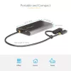 StarTech.com USB-C į dvigubą HDMI adapteris – USB-C arba A į 2x HDMI – 4K 60Hz – 100W maitinimo perdavimas – 30 cm įmontuotas kabelis – USB į HDMI kelių monitorių keitiklis nešiojamam kompiuteriui – TAA