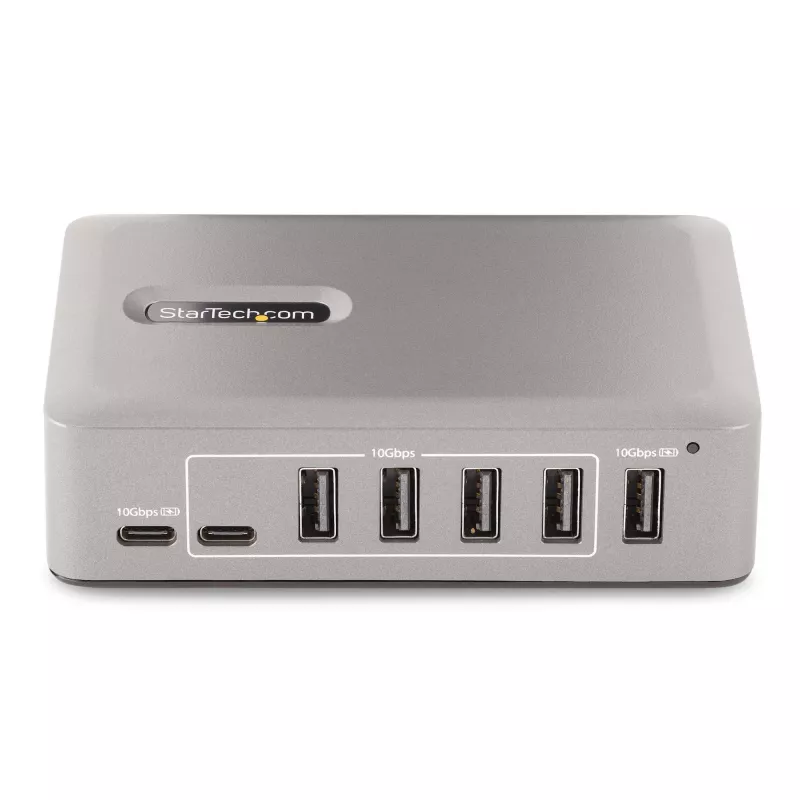 StarTech.com 10 prievadų USB-C šakotuvas - 8x USB-A / 2x USB-C - su maitinimu ir 65W adapteriu - USB 3.1 10Gbps - darbalaukiui / nešiojamam kompiuteriui su USB-IF sertifikuotu fiksuojamu kabeliu
