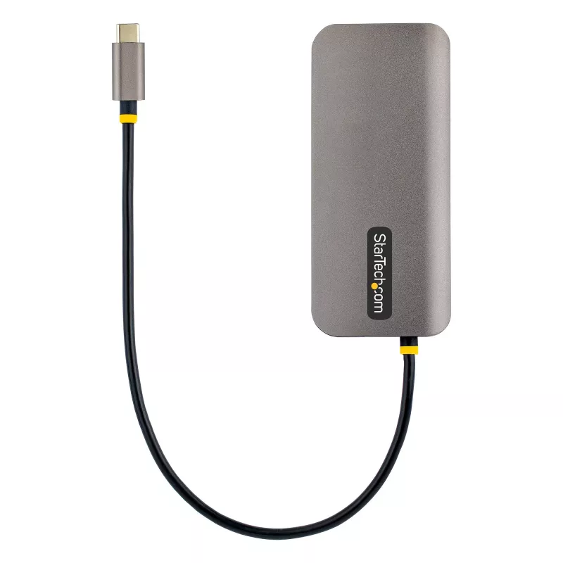 StarTech.com USB-C kelių prievadų adapteris 4K 60Hz HDMI, 3x USB-A 5Gbps, 100W PD, GbE, SD/MicroSD, 30 cm laidas, kelioninis dokas