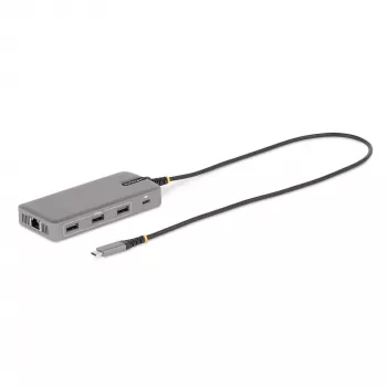 StarTech.com USB-C trigubo monitorio kelių prievadų adapteris, dvigubas 4K 60Hz + 4K 30Hz HDMI ir DisplayPort, 3 prievadų USB 10Gbps šakotuvas, 100W PD perdavimas, GbE, kelionių dokas, Windows ir ChromeOS