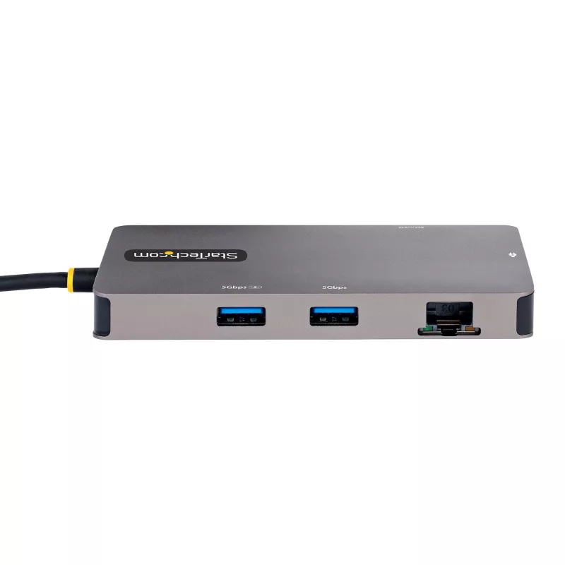 StarTech.com USB-C kelių prievadų adapteris, dvigubas HDMI vaizdas, 4K 60Hz, 2 prievadų 5Gbps USB-A šakotuvas, 100W Power Delivery perdavimas/GbE/SD/MicroSD, 30 cm kabelis, kelioninis dokas, nešiojamojo kompiuterio dokavimo stotelė