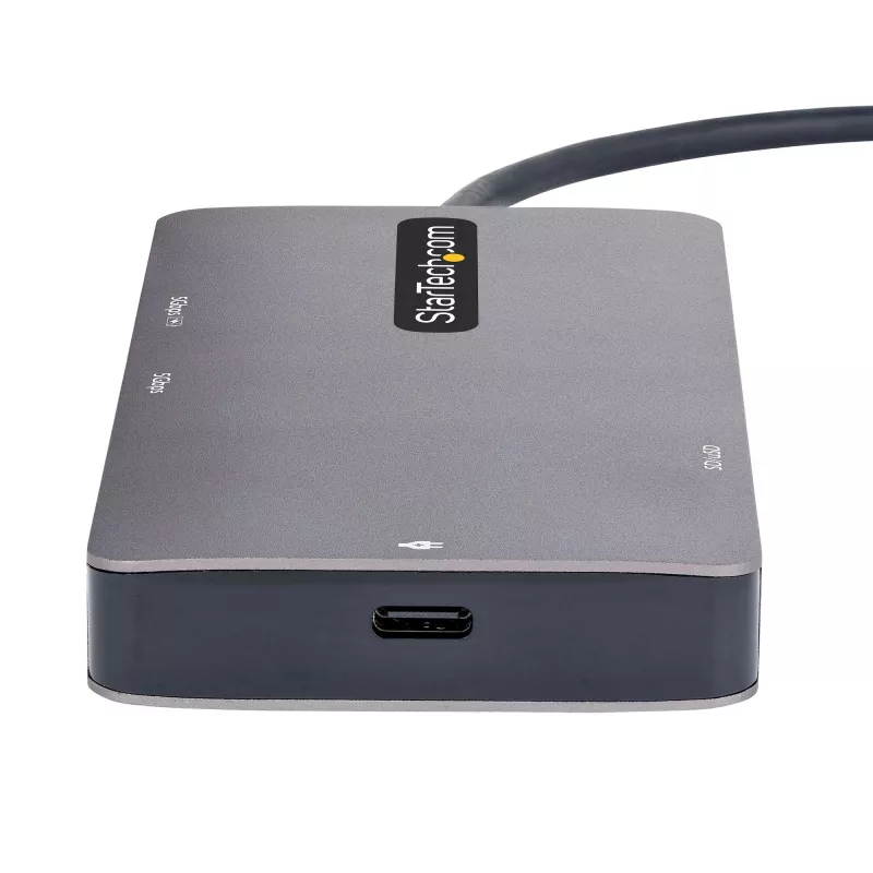 StarTech.com USB-C kelių prievadų adapteris, dvigubas HDMI vaizdas, 4K 60Hz, 2 prievadų 5Gbps USB-A šakotuvas, 100W Power Delivery perdavimas/GbE/SD/MicroSD, 30 cm kabelis, kelioninis dokas, nešiojamojo kompiuterio dokavimo stotelė