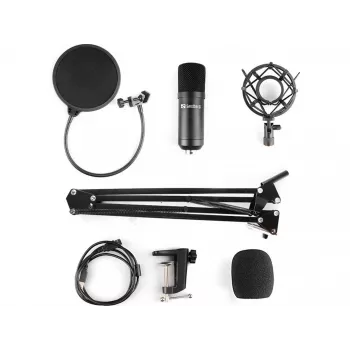 Sandberg Streamer USB mikrofonų rinkinys, studijinis mikrofonas, -27 dB, 30 - 16000 Hz, 24 bit, 96 kHz, vienakryptis