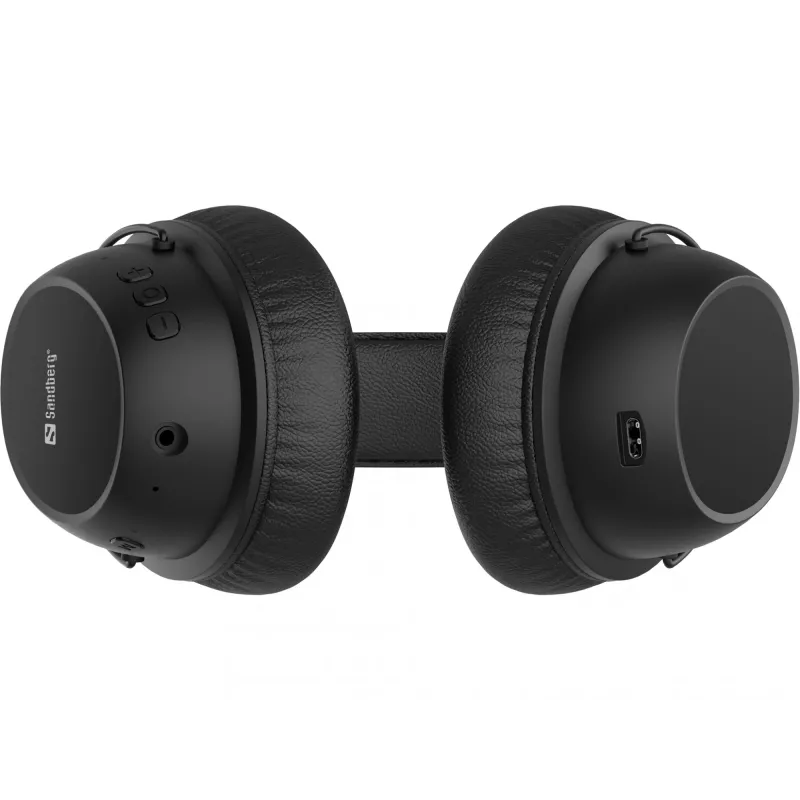 Sandberg Wireless Headset ANC FlexMic belaidės ausinės su mikrofono rankenėle, juodos