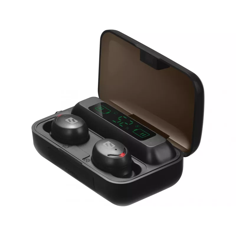 Sandberg belaidės ausinės + Powerbank, tikras belaidis stereo (TWS), 20 - 20000 Hz, skambučiams/muzikai, juodos