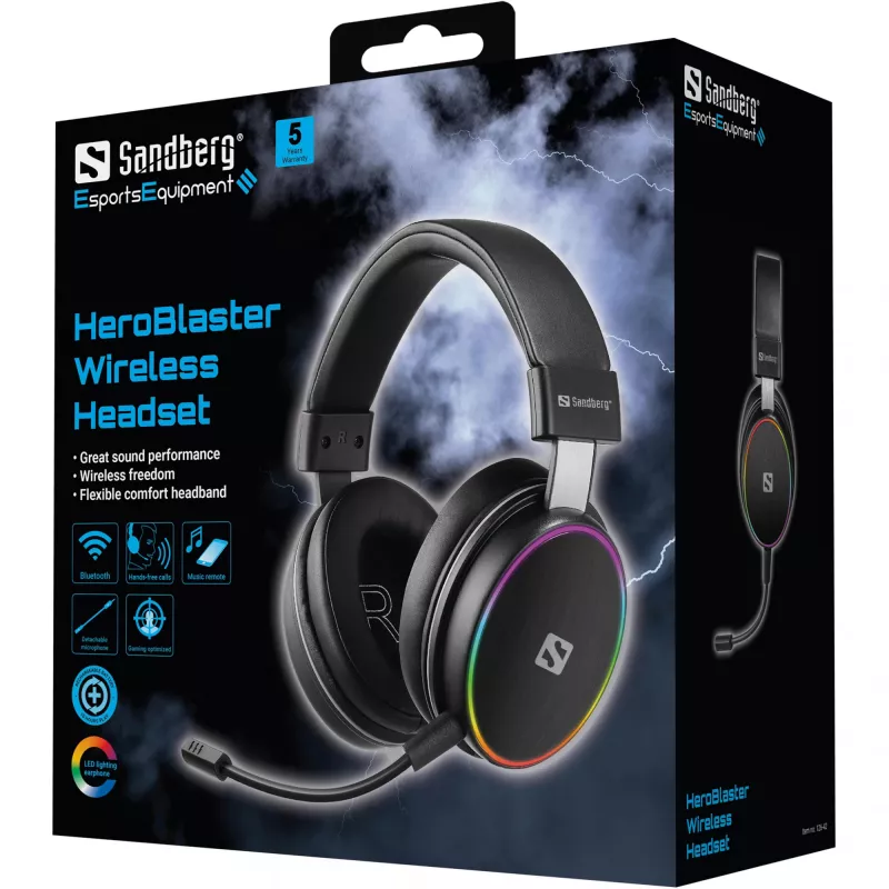 Sandberg HeroBlaster Wireless Headset – belaidės ir laidinės ausinės žaidimams