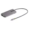 StarTech.com USB-C kelių prievadų adapteris, 4K 60Hz HDMI vaizdas, 3 prievadų 5Gbps USB centras, 100W maitinimo perdavimas, GbE, 30 cm laidas, mini kelioninis dokas