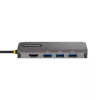 StarTech.com USB-C kelių prievadų adapteris, 4K 60Hz HDMI vaizdas, 3 prievadų 5Gbps USB centras, 100W maitinimo perdavimas, GbE, 30 cm laidas, mini kelioninis dokas