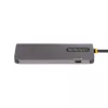 StarTech.com USB-C kelių prievadų adapteris, 4K 60Hz HDMI vaizdas, 3 prievadų 5Gbps USB centras, 100W maitinimo perdavimas, GbE, 30 cm laidas, mini kelioninis dokas