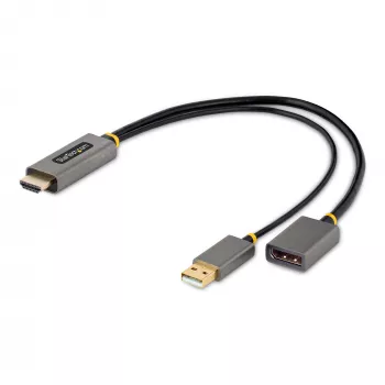 StarTech.com 1ft (30cm) HDMI į DisplayPort adapterio kabelis, aktyvus 4K 60Hz HDMI 2.0 į DP 1.2 keitiklis, HDR, USB maitinimas, HDMI šaltinis į DisplayPort monitorių nešiojamiesiems/stacionariems kompiuteriams
