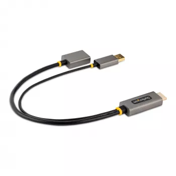 StarTech.com 1ft (30cm) HDMI į DisplayPort adapterio kabelis, aktyvus 4K 60Hz HDMI 2.0 į DP 1.2 keitiklis, HDR, USB maitinimas, HDMI šaltinis į DisplayPort monitorių nešiojamiesiems/stacionariems kompiuteriams