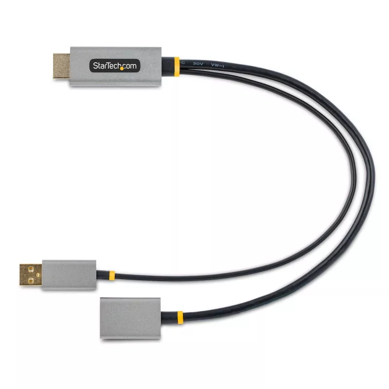 StarTech.com 1ft (30cm) HDMI į DisplayPort adapterio kabelis, aktyvus 4K 60Hz HDMI 2.0 į DP 1.2 keitiklis, HDR, USB maitinimas, HDMI šaltinis į DisplayPort monitorių nešiojamiesiems/stacionariems kompiuteriams