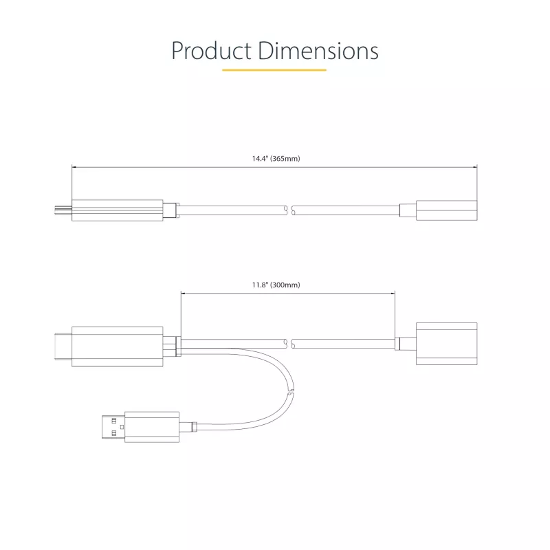 StarTech.com 1ft (30cm) HDMI į DisplayPort adapterio kabelis, aktyvus 4K 60Hz HDMI 2.0 į DP 1.2 keitiklis, HDR, USB maitinimas, HDMI šaltinis į DisplayPort monitorių nešiojamiesiems/stacionariems kompiuteriams