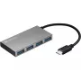 Sandberg USB-C į 4xUSB 3.0 kišeninis centras, USB 3.2 Gen 1 (3.1 Gen 1) Type-C, USB 3.2 Gen 1 (3.1 Gen 1) Type-A, baltas, aliuminis