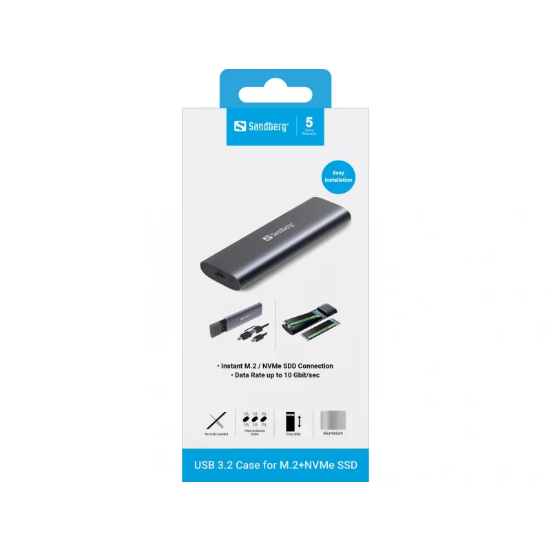 Sandberg USB 3.2 korpusas M.2+NVMe SSD diskams