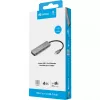 Sandberg USB-C į 4x USB-C centras, USB 3.2 Gen 1, 10 Gbit/s, pilka, aliuminis, 0,15 m