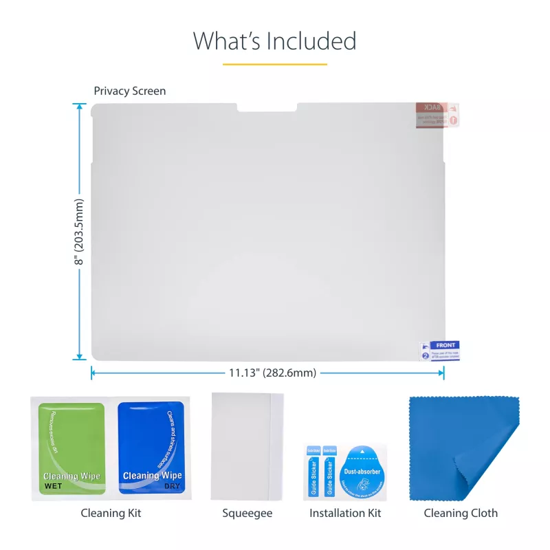 StarTech.com 4 krypčių privatumo ekrano apsauga, skirta 13 colių Surface Pro 8/9/X nešiojamam kompiuteriui, portreto / kraštovaizdžio režimai, liečiama, +/- 30° žiūrėjimo kampas, blokuoja iki 51 % mėlynos šviesos, anti-glare