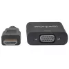 Manhattan HDMI į VGA keitiklio laidas, 1080p, 30 cm, vyriškas į moterišką, Micro-USB maitinimo įvestis, juodas, trejų metų garantija
