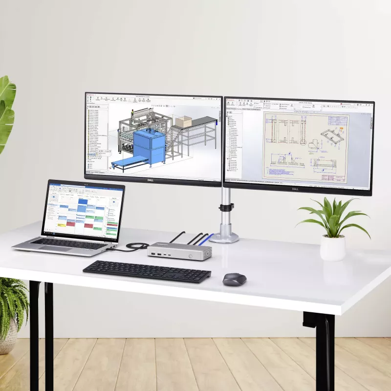 StarTech.com USB4 dokų stotelė dviem monitoriams, dviguba 4K 120Hz arba viena 8K 60Hz HDMI, 100W nešiojamojo kompiuterio įkrovimas, 2,5GbE, USB-C kelių monitorių dokas, be tvarkyklių