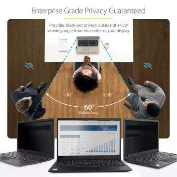 StarTech.com 15.6 colių 16:9 nešiojamojo kompiuterio privatumo filtras, antirefleksinis ekranas su 51% mėlynos šviesos mažinimu, ±30 laipsnių žiūrėjimo kampas, matinis/blizgus