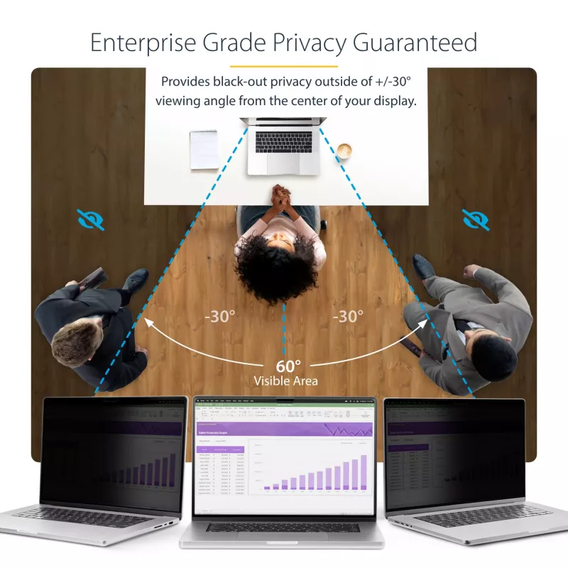 StarTech.com privatumo ekrano apsauga, skirta 15 colių MacBook Air 2023, nuimamas ir reversinis antirefleksinis filtras, magnetinis ekrano apsauginis su 51% mėlynos šviesos mažinimu