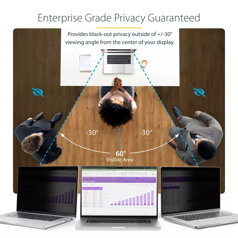 StarTech.com privatumo ekrano apsauga, skirta 15 colių MacBook Air 2023, nuimamas ir reversinis antirefleksinis filtras, magnetinis ekrano apsauginis su 51% mėlynos šviesos mažinimu