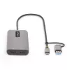 StarTech.com USB-C kelių prievadų adapteris su USB-C į USB-A mova, dvigubas HDMI (4K30Hz/1080p60Hz), 3x USB-A 5Gbps, mini kelioninis dokas, nešiojamojo kompiuterio dokavimo stotelė, 40 cm kabelis